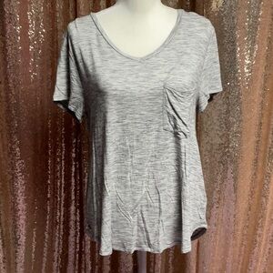 Heathered Grey Grace & Lace Perfect Pocket Tee